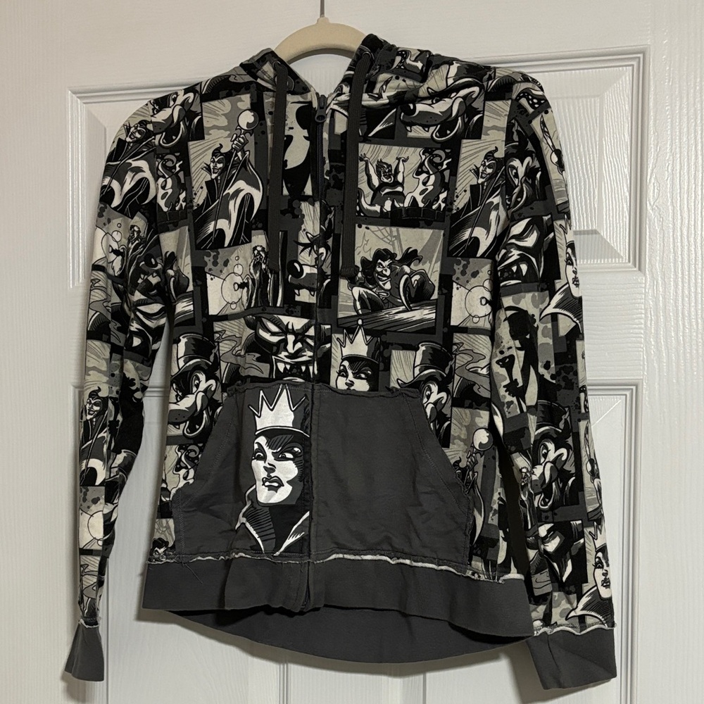 Disney Parks Disney VillainsBlack and Gray Graphic Hoodie
